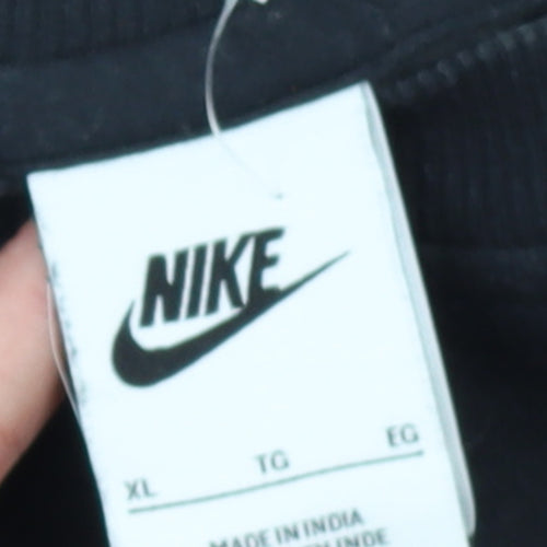 Nike Boys Black XL Pullover Sweatshirt with Neon Logo – Regular Fit