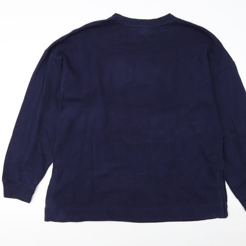 GAP Women Navy Blue Tall Sweatshirt L Logo Crew Neck Casual