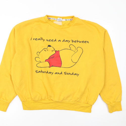 Disney Winnie the Pooh Yellow Women's Medium Pullover Sweatshirt