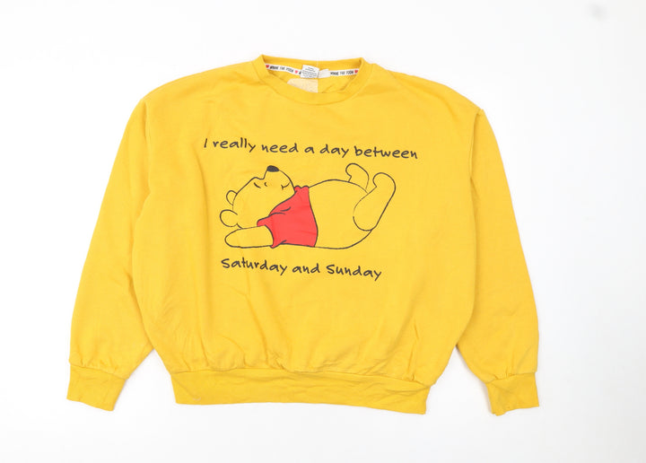 Disney Winnie the Pooh Yellow Women's Medium Pullover Sweatshirt