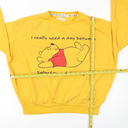 Disney Winnie the Pooh Yellow Women's Medium Pullover Sweatshirt
