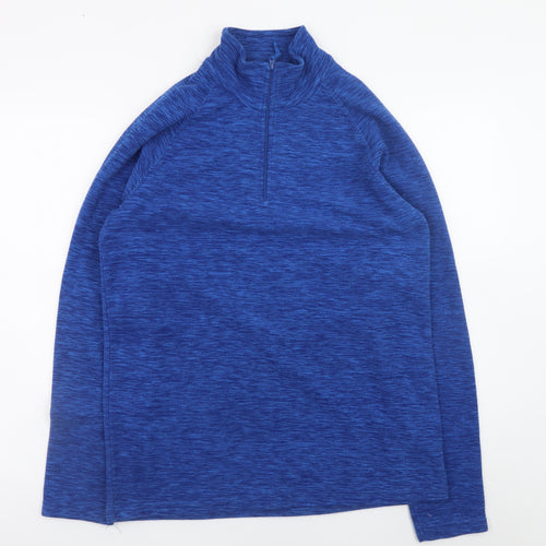 Mountain Warehouse Men's Blue 1/4 Zip Fleece Pullover Sweatshirt S