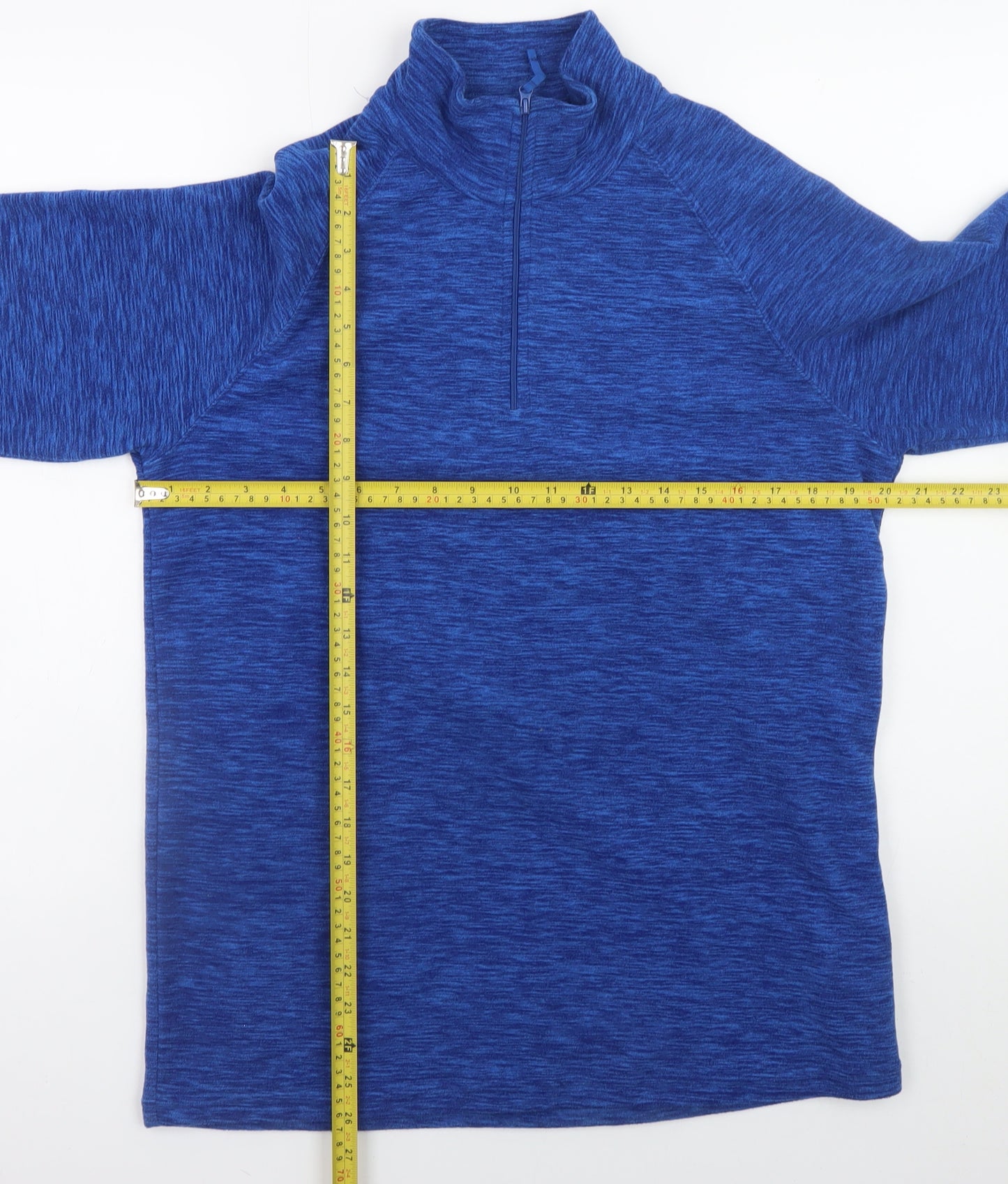 Mountain Warehouse Men's Blue 1/4 Zip Fleece Pullover Sweatshirt S