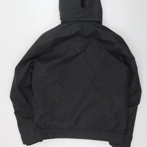 Quechua Men Black L Waterproof Parka Jacket Hooded Hiking Coat