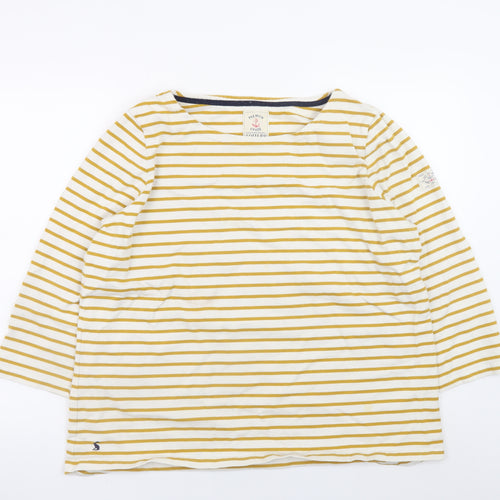 Joules Women’s Yellow Stripe 3/4 Sleeve Cotton T-Shirt Size 20