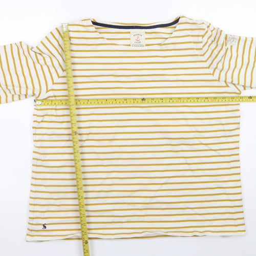 Joules Women’s Yellow Stripe 3/4 Sleeve Cotton T-Shirt Size 20