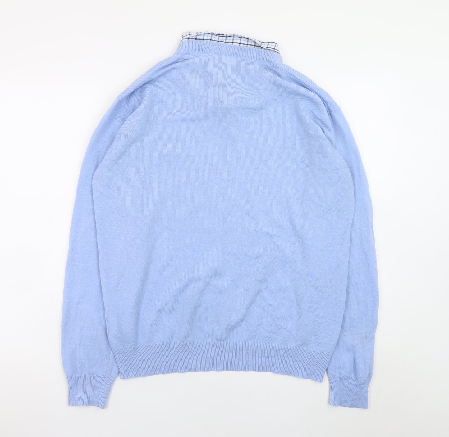 Pierre Cardin Men Blue XL V-Neck Acrylic Pullover Jumper