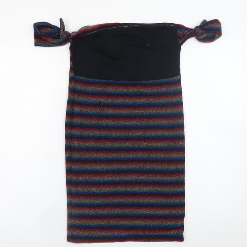 Topshop Women’s Multicoloured Off Shoulder Bodycon Dress Size 12