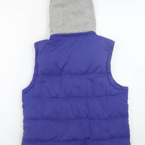 Animal Mens Blue Hooded Puffer Waistcoat L Regular Fit