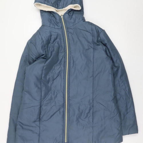 Nathalie Andersen Women's Blue Hooded Puffer Jacket Size S