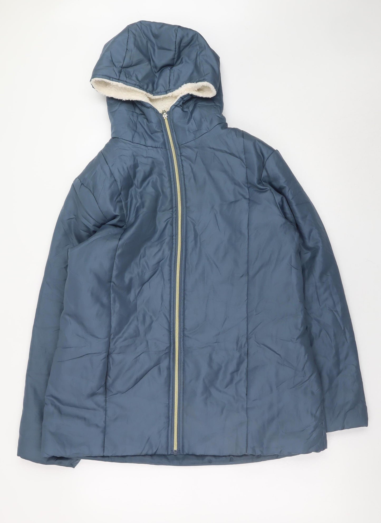 Nathalie Andersen Women's Blue Hooded Puffer Jacket Size S