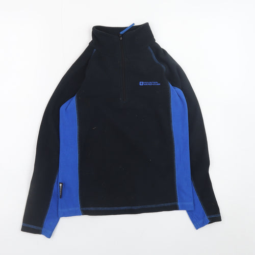 Mountain Warehouse Boys Black Blue Fleece 1/4 Zip Sweatshirt 9-10 Years
