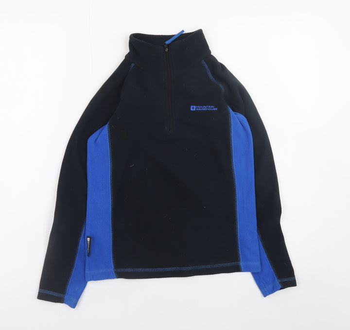 Mountain Warehouse Boys Black Blue Fleece 1/4 Zip Sweatshirt 9-10 Years