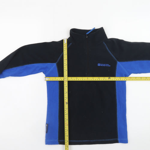 Mountain Warehouse Boys Black Blue Fleece 1/4 Zip Sweatshirt 9-10 Years