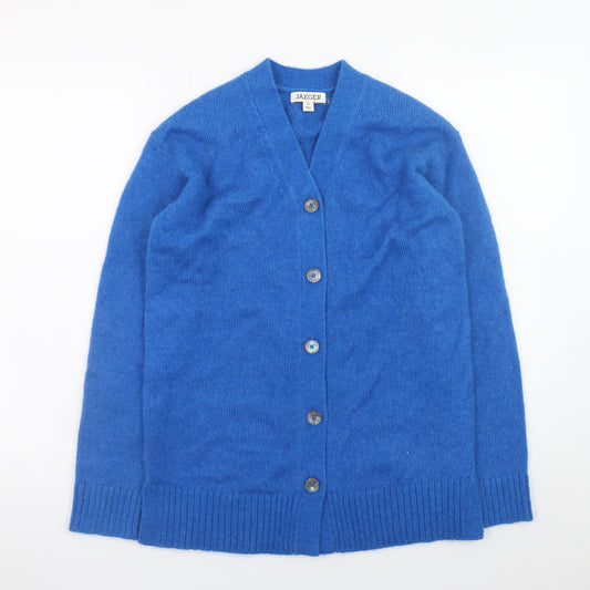 Marks and Spencer Women’s Blue Wool Mohair V-Neck Button Cardigan XS