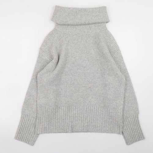 Marks and Spencer Womens Grey Roll Neck Knit Jumper Size S