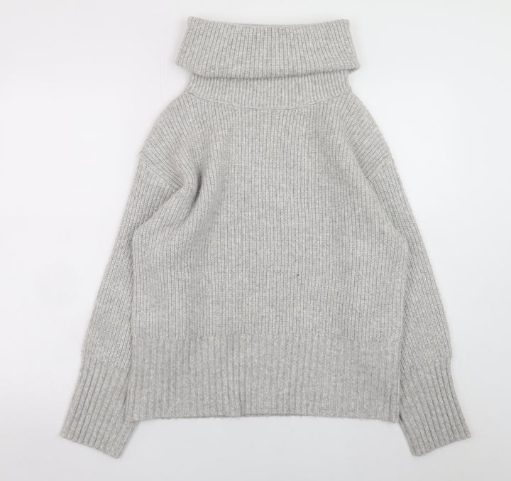 Marks and Spencer Womens Grey Roll Neck Knit Jumper Size S