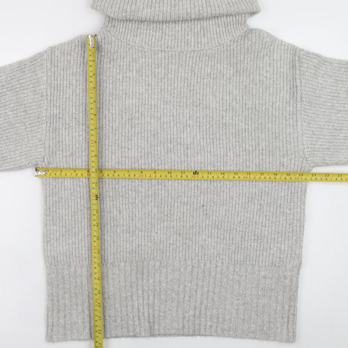 Marks and Spencer Womens Grey Roll Neck Knit Jumper Size S