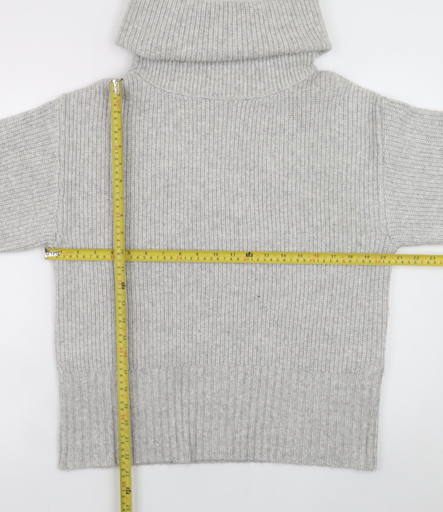 Marks and Spencer Womens Grey Roll Neck Knit Jumper Size S