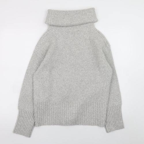 Marks and Spencer Womens Grey Roll Neck Knit Jumper Size S
