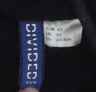 H&M Divided Women's Black Pullover Hoodie XS Soft Fleece
