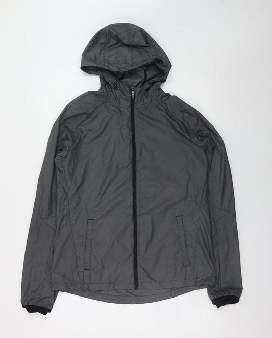 Nike Mens Grey Windbreaker Hooded Running Jacket Size M