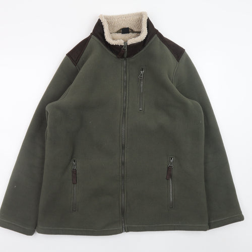 Cotton Traders Men's Green Fleece Lined Full Zip Jacket Size M