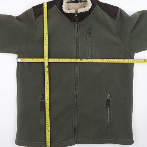Cotton Traders Men's Green Fleece Lined Full Zip Jacket Size M