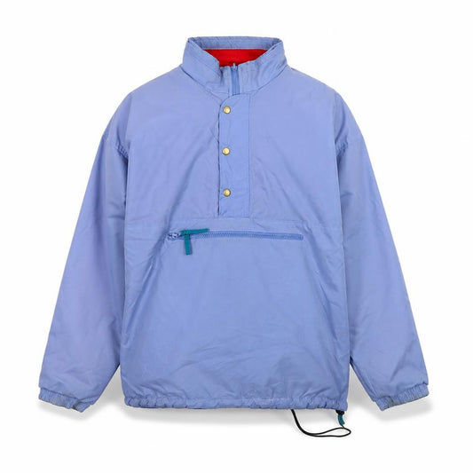 Front view of Cotton Traders Men's Blue Nylon Fleece Lined Anorak Jacket, size M