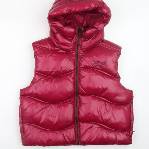 Superdry Men's Red Puffer Hooded Waistcoat L 42in Outdoor Casual