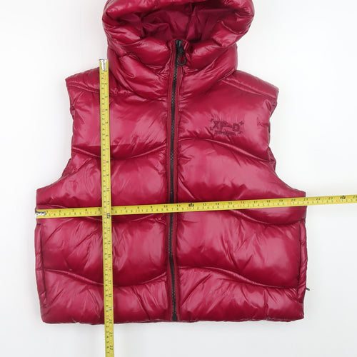 Superdry Men's Red Puffer Hooded Waistcoat L 42in Outdoor Casual