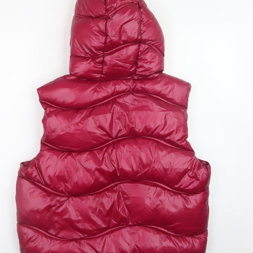 Superdry Men's Red Puffer Hooded Waistcoat L 42in Outdoor Casual