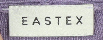 Eastex Womens Purple Embroidered Knit Open Cardigan Size 12