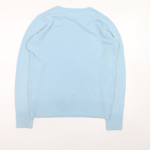 Dorothy Perkins Women's Blue Cable-Knit Pullover Jumper UK 12