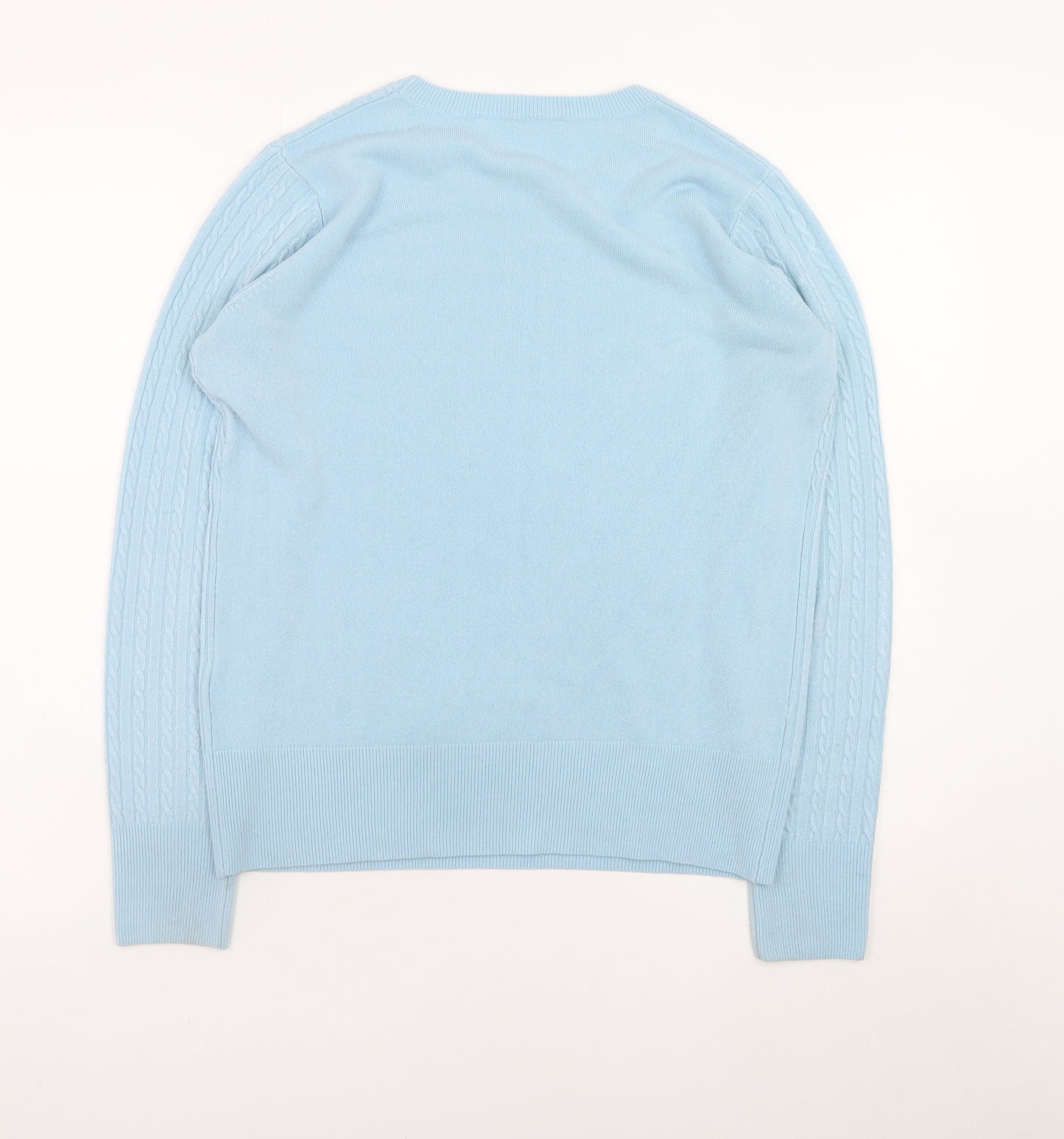 Dorothy Perkins Women's Blue Cable-Knit Pullover Jumper UK 12