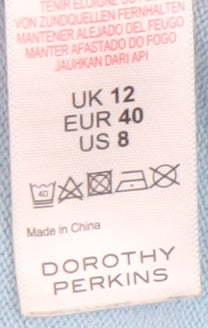 Dorothy Perkins Women's Blue Cable-Knit Pullover Jumper UK 12