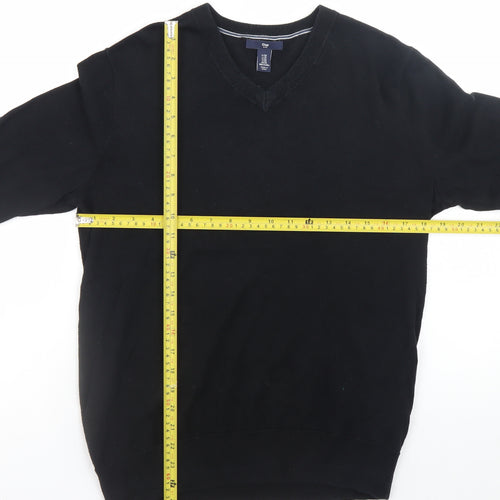 Gap Mens Black XS V-Neck Cotton Knit Jumper