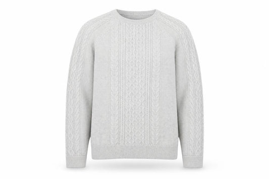 Front view of Gap Men’s Grey Cable-Knit Cotton Crew Neck Jumper XL