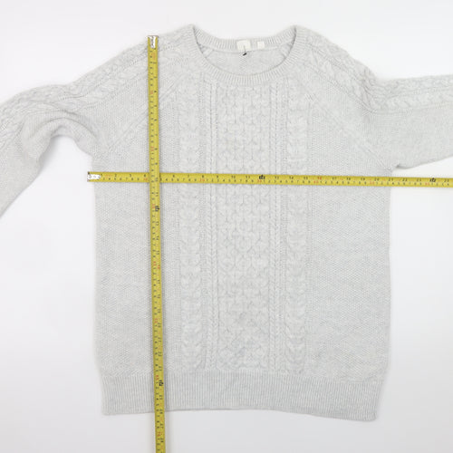 GAP Men’s Grey Cable-Knit Cotton Crew Neck Jumper XL