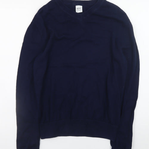 GAP Men's Blue XS V-Neck Cotton Pullover Jumper