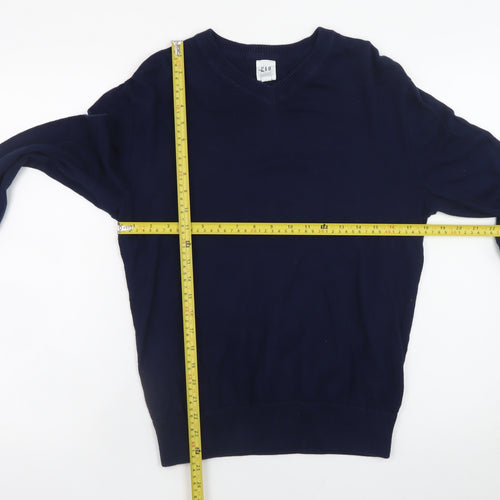 GAP Men's Blue XS V-Neck Cotton Pullover Jumper