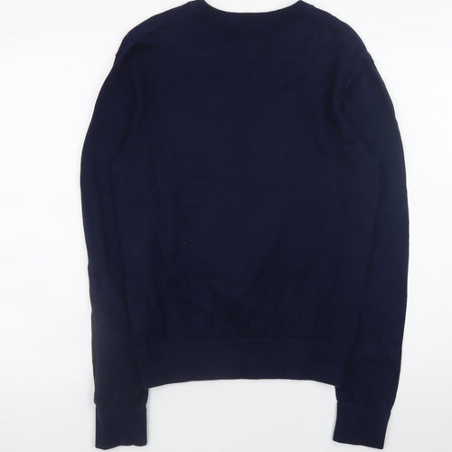 GAP Men's Blue XS V-Neck Cotton Pullover Jumper