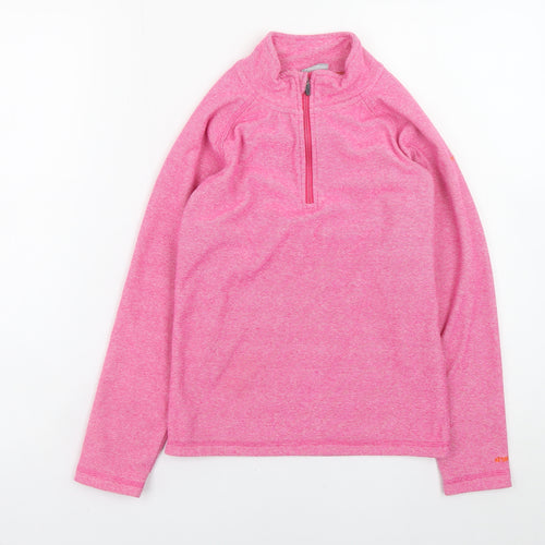Trespass Girls Pink 1/2 Zip Pullover Fleece Sweatshirt 9-10 Years