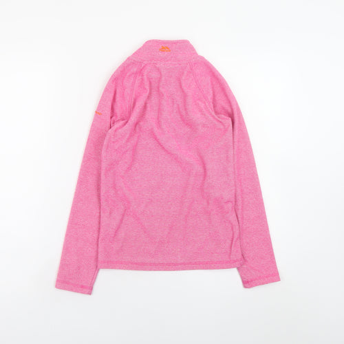 Trespass Girls Pink 1/2 Zip Pullover Fleece Sweatshirt 9-10 Years