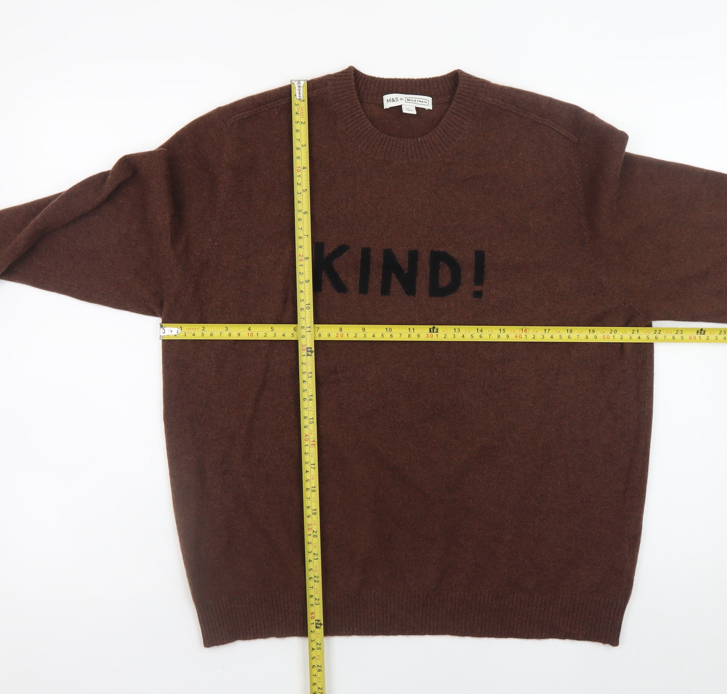 Marks and Spencer Women Brown L Cashmere Pullover Jumper