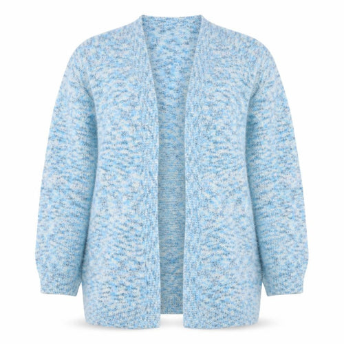 Mantaray Women Blue Size 14 Open Knit Long Sleeve Cardigan