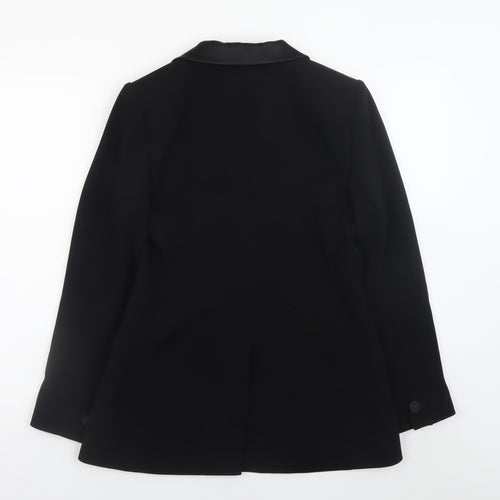 Karen Millen Women's Black Size 10 Classic Satin Lapel Blazer Jacket