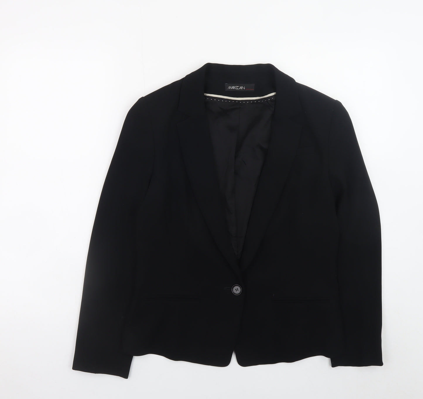 Marc Cain Women's Black Blazer Size 12 Classic Formal Jacket