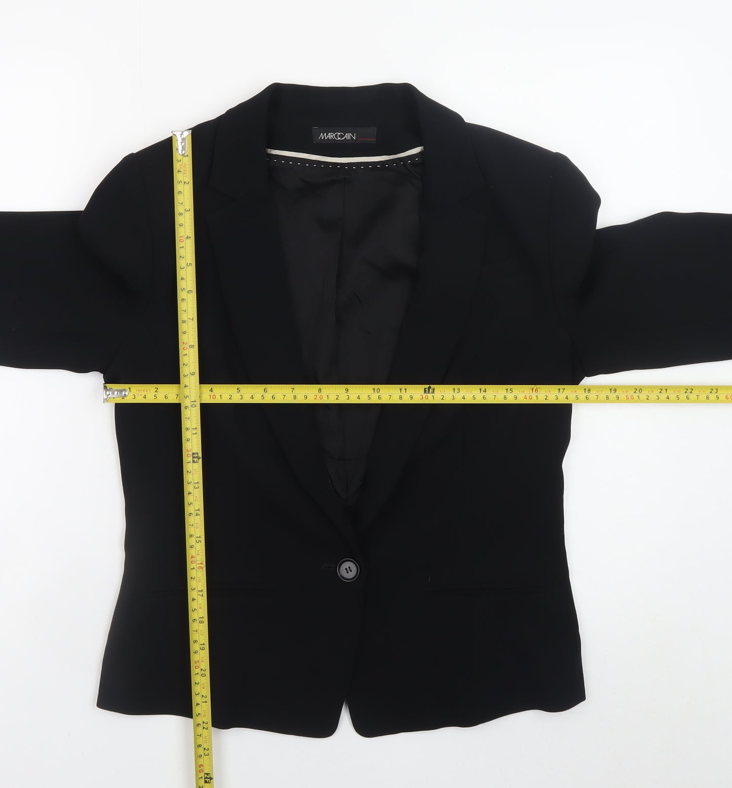 Marc Cain Women's Black Blazer Size 12 Classic Formal Jacket