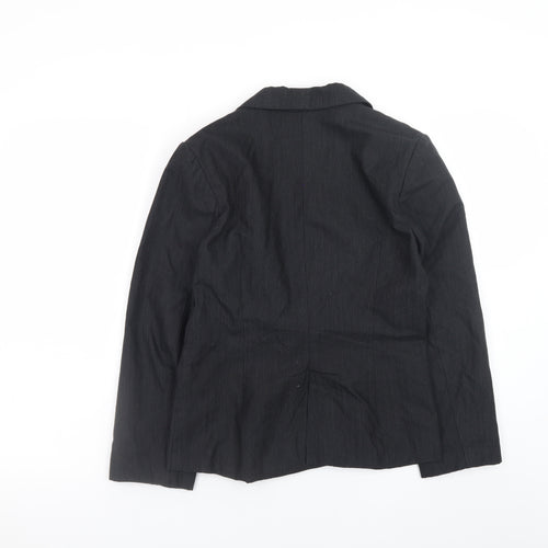 Therapy Womens Black Pinstripe Blazer Size 10 Classic Formal Jacket